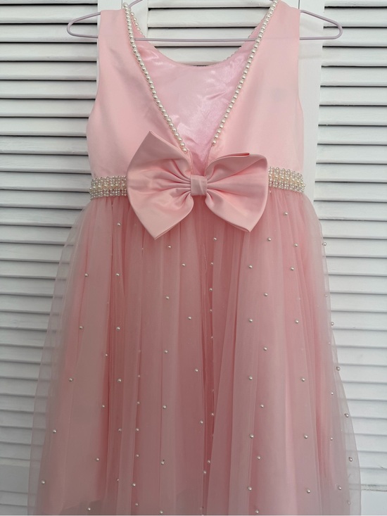 Couture Princess Other - Girls Pink Pearl-Embellished Tulle Party Dress
